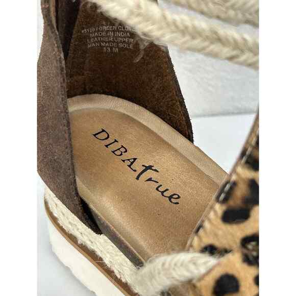 Diba True Green Clover Browning Cheetah Print Size 11 Wedge Gladiator Shoe NIB - Picture 7 of 9